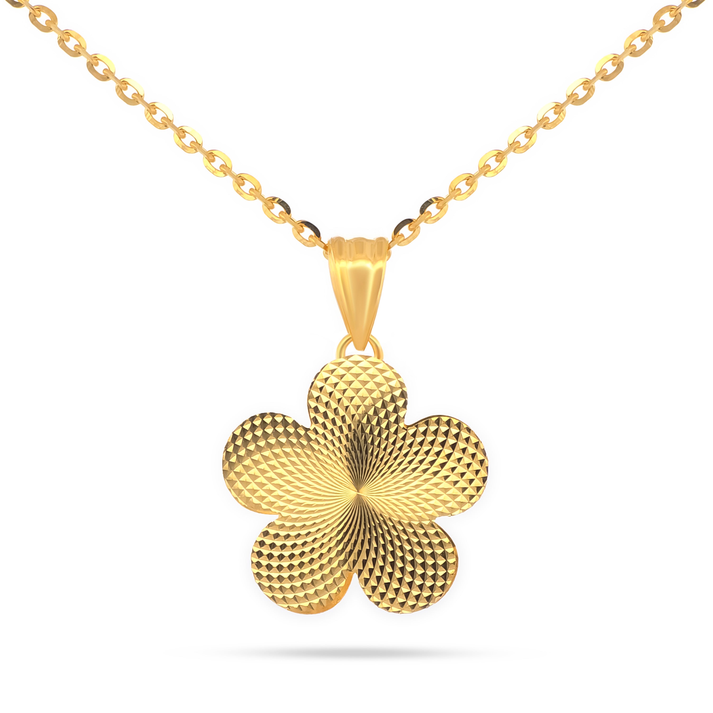 22K Gold Rainbow Flower Pendant