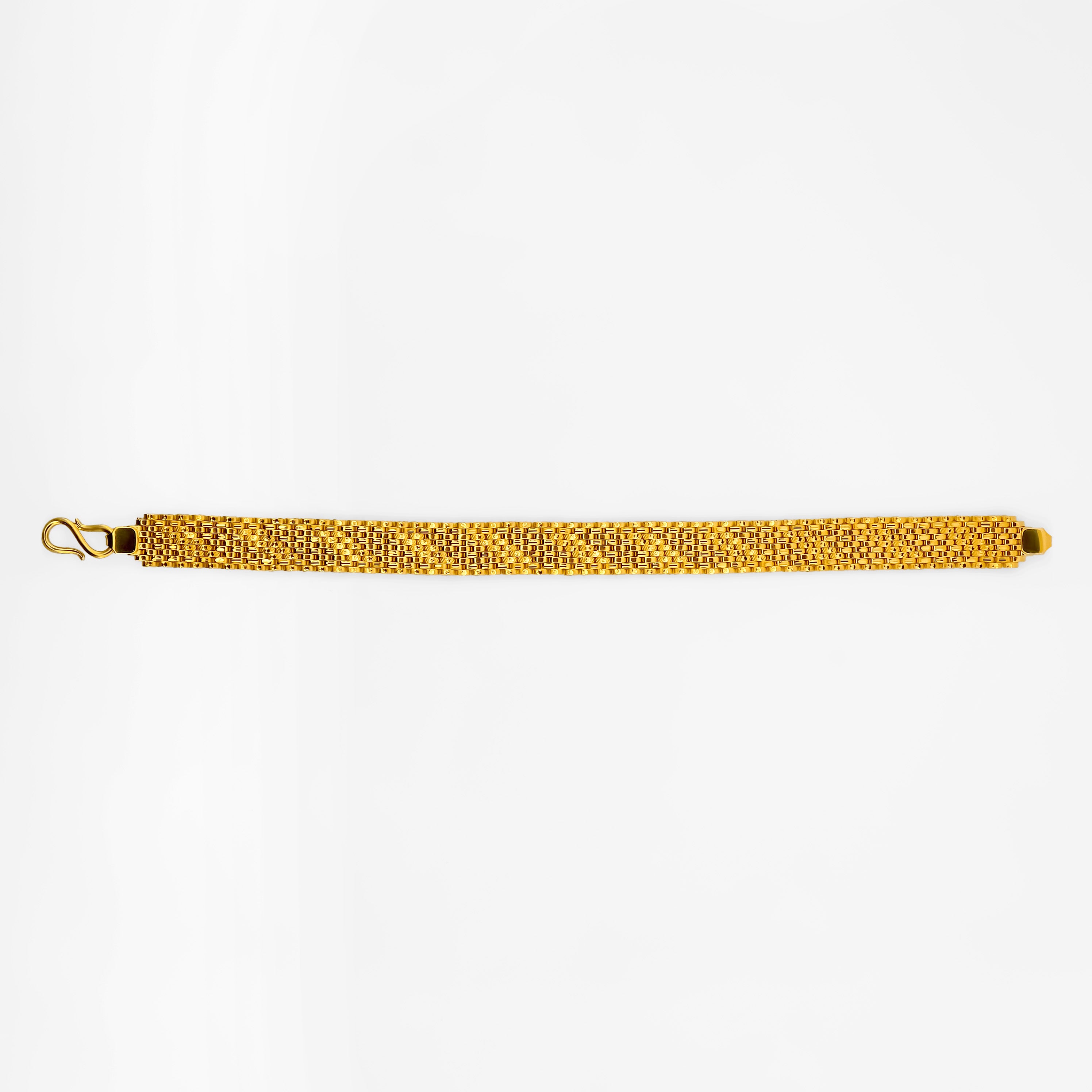 22K Gold Mens Wide Bracelet