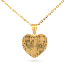 22K Gold Heart Drop Bell Pendant