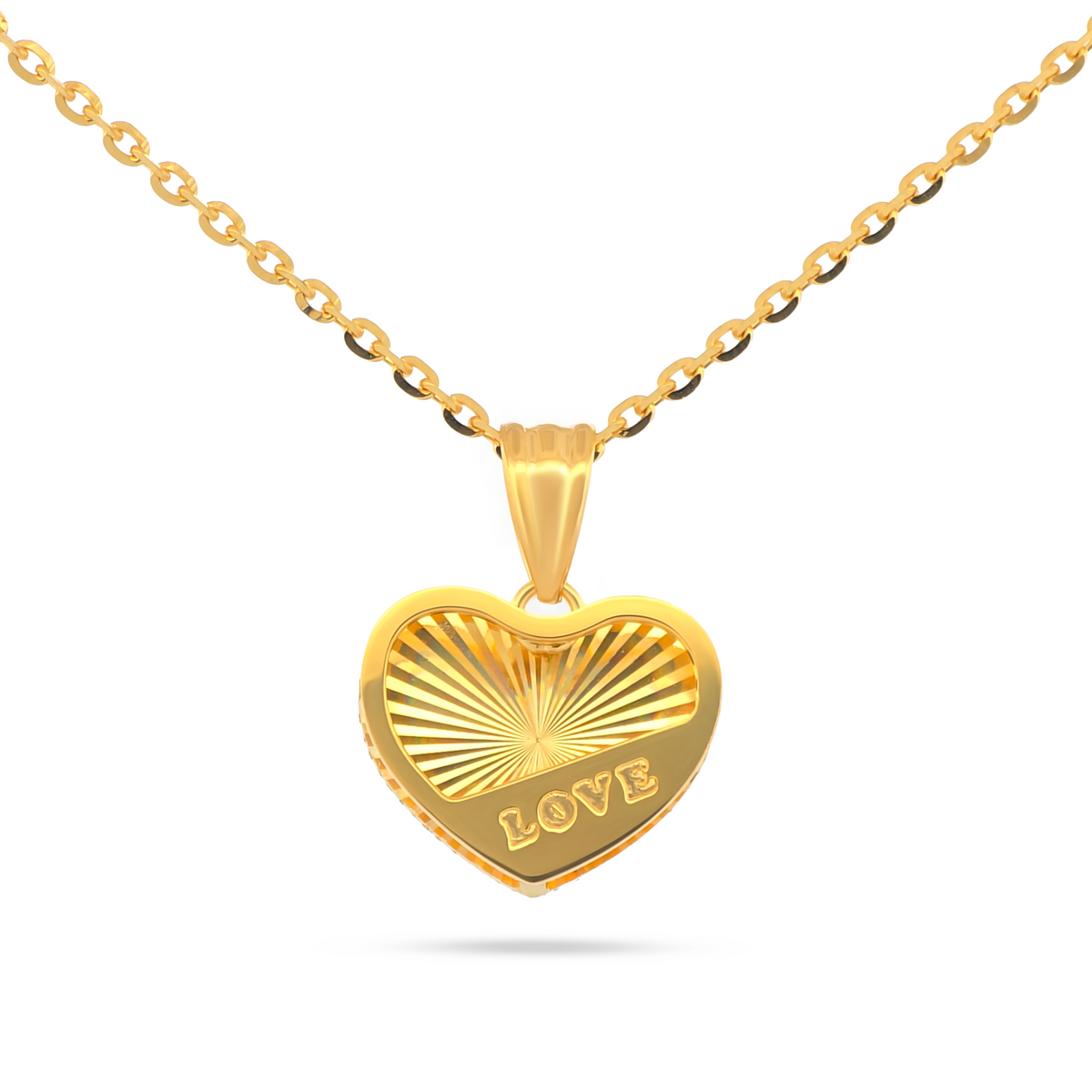22K Gold Love Heart Pendant