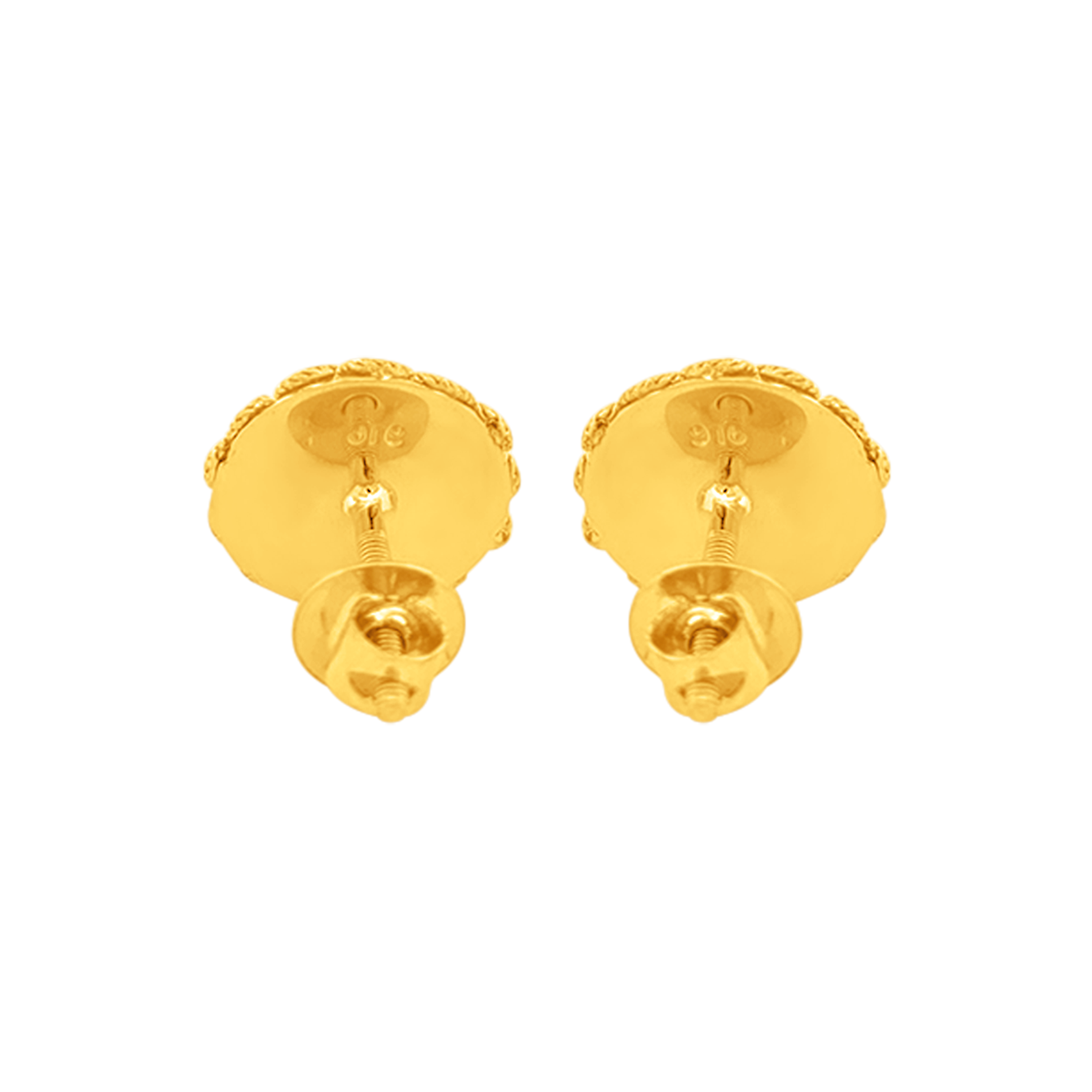 22K Gold  Floral Stud Earrings