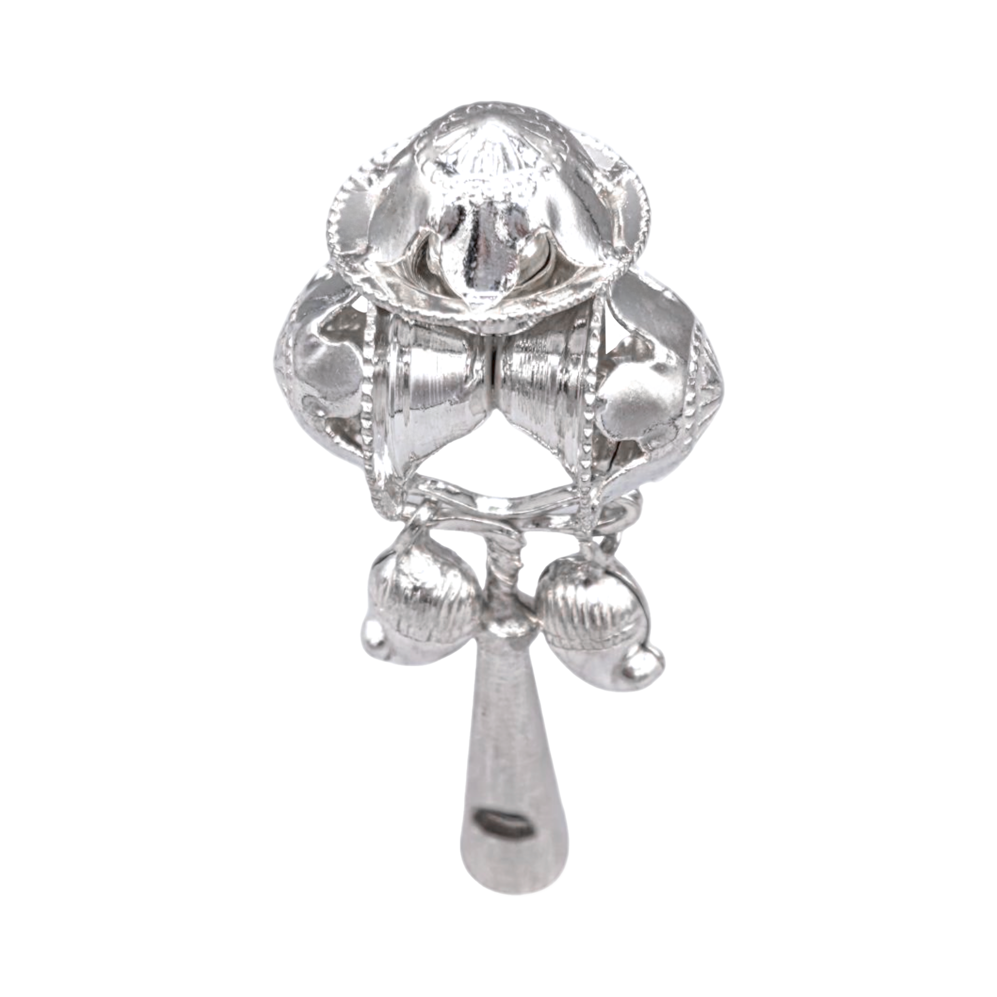 Silver Baby Traditional Rattle