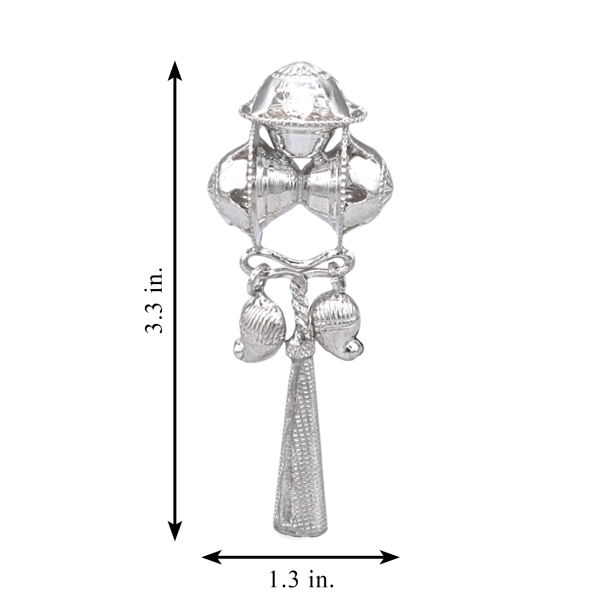 Silver Baby Traditional Rattle