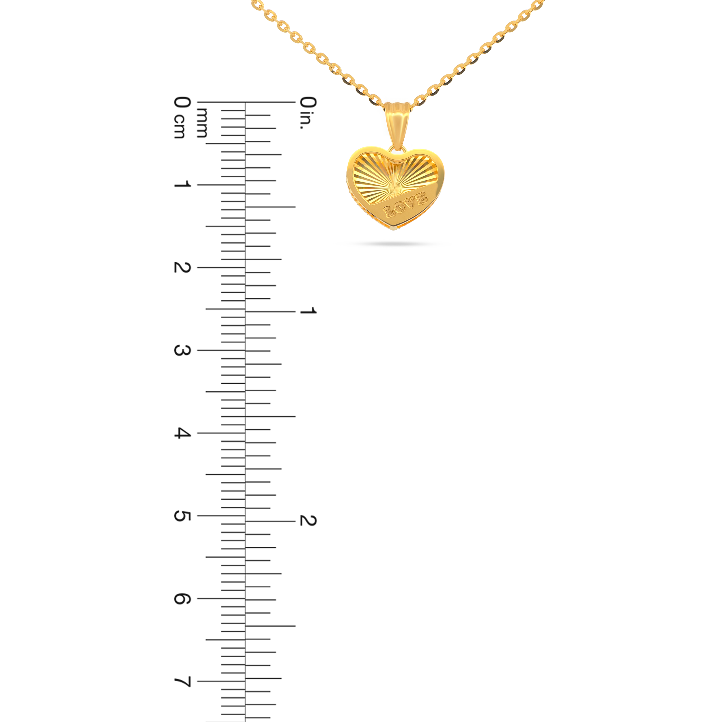 22K Gold Love Heart Pendant