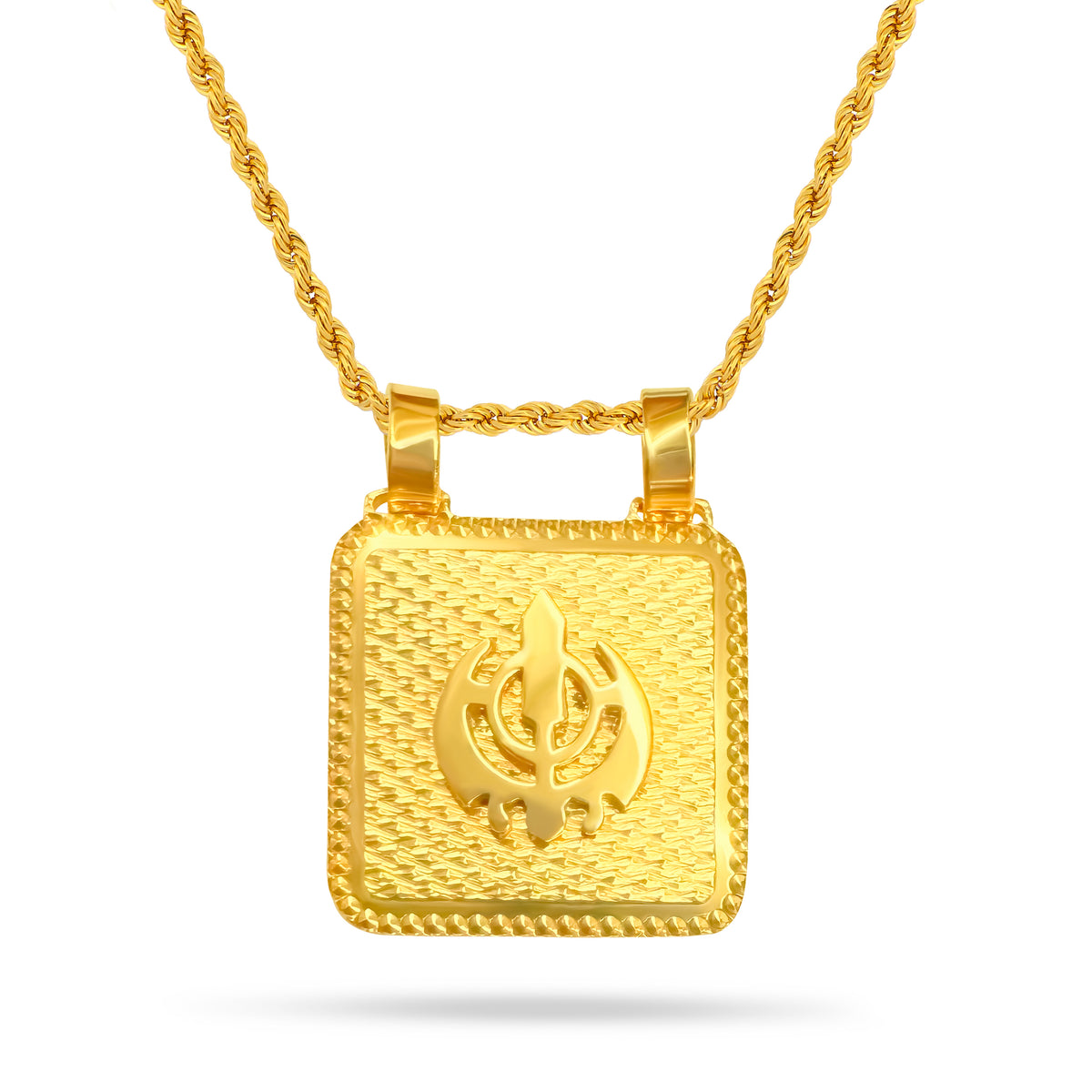 22K Gold Khanda Plate Pendant