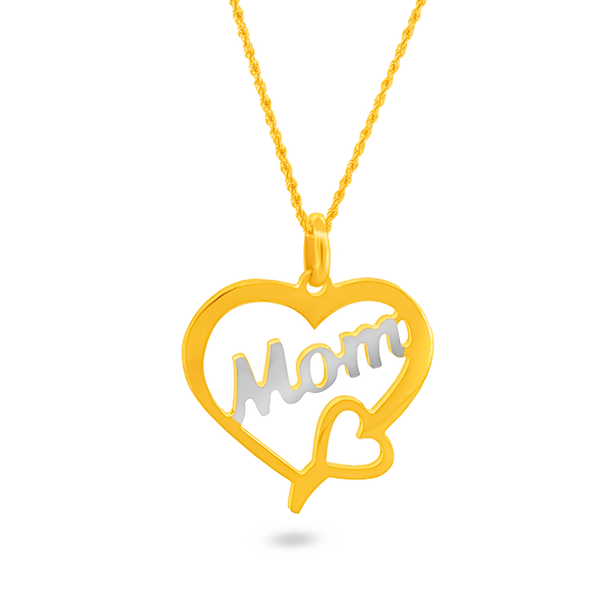 22K Gold 'MOM' Pendant