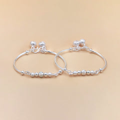 Silver Textured Bead Kids Bracelets - Set of 2