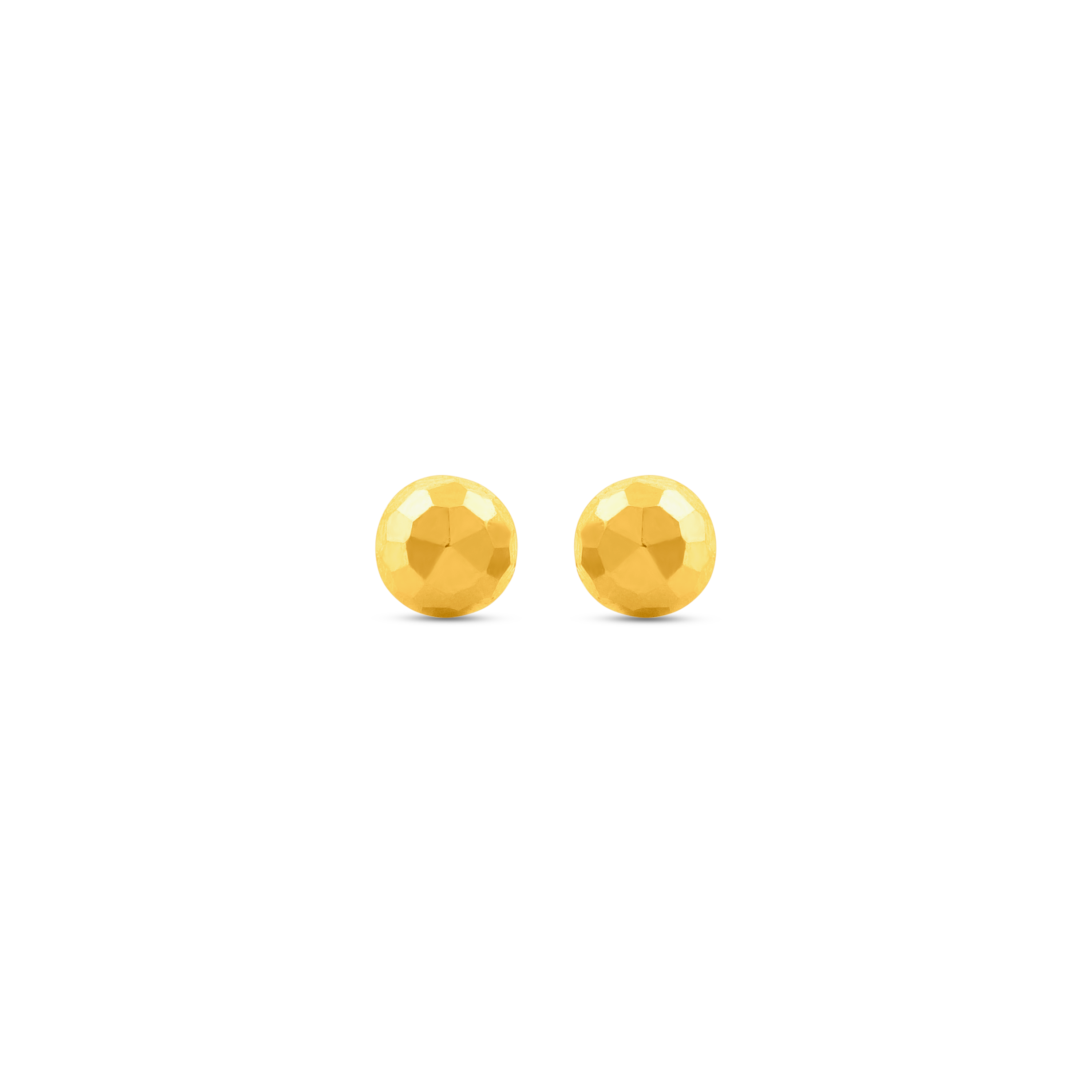 22K Gold  Radiant Faceted Sphere Stud Earrings