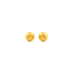22K Gold  Radiant Faceted Sphere Stud Earrings