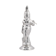 Silver Krishna Idol with Peacock Feather