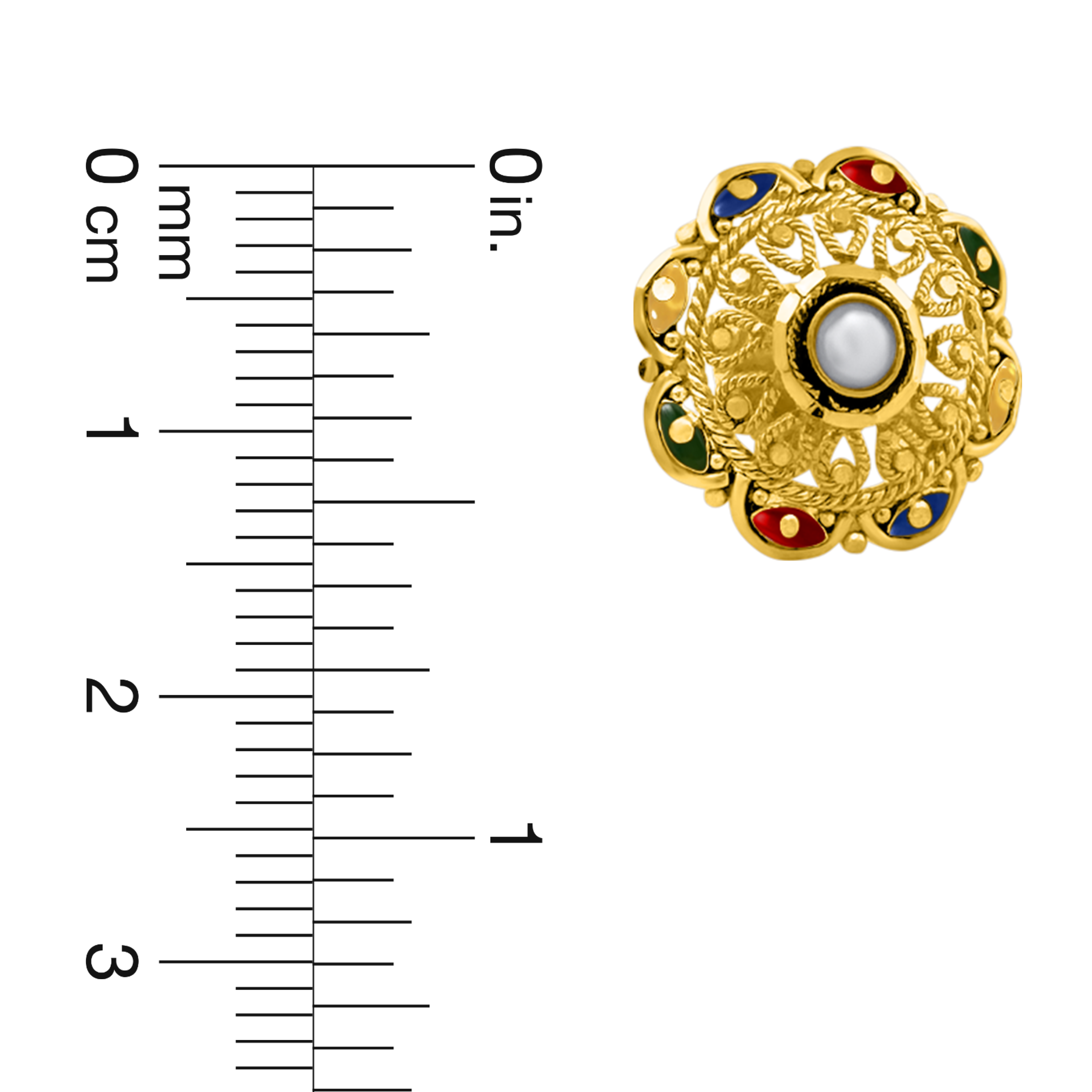 22K Gold Regal Pearl Earrings