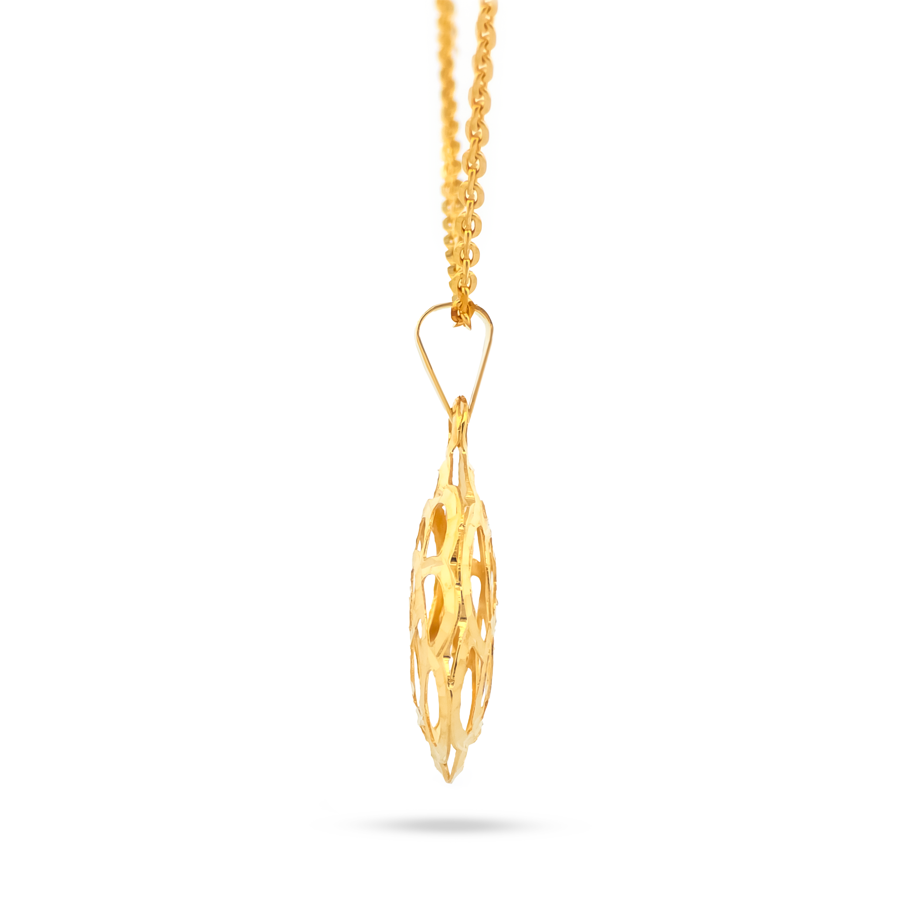22K Gold FloralCut Pendant