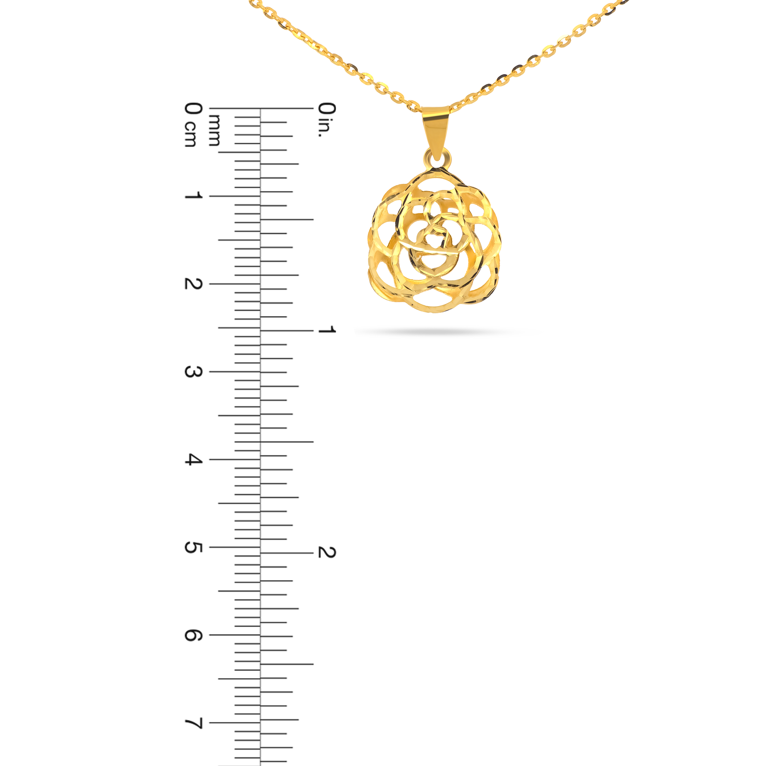 22K Gold FloralCut Pendant