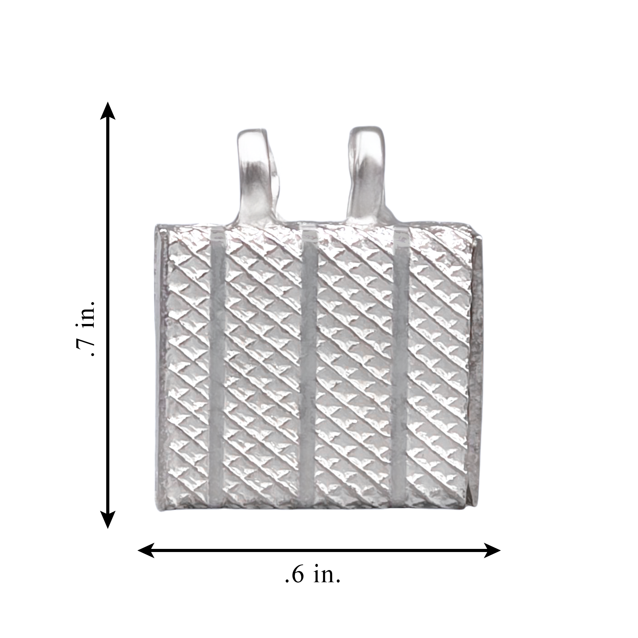 Silver Rectanglar Tabej Pendant