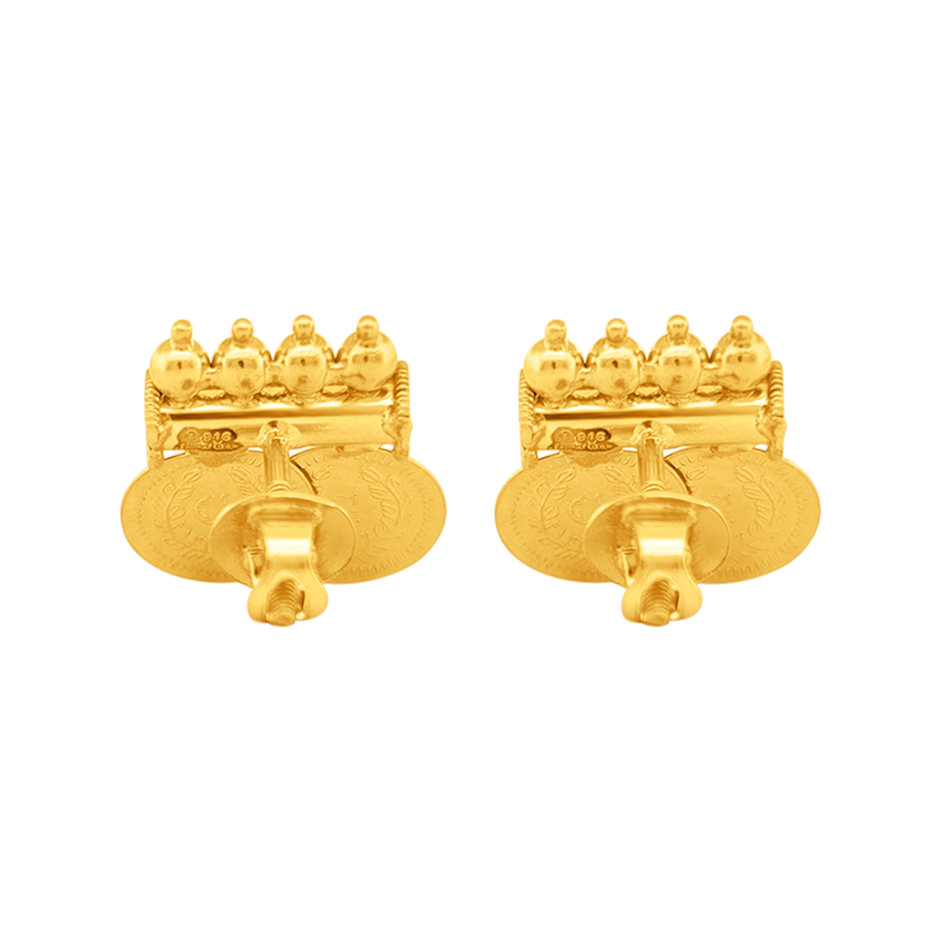 22K Gold Prosperity Lakshmi Coin Earrings