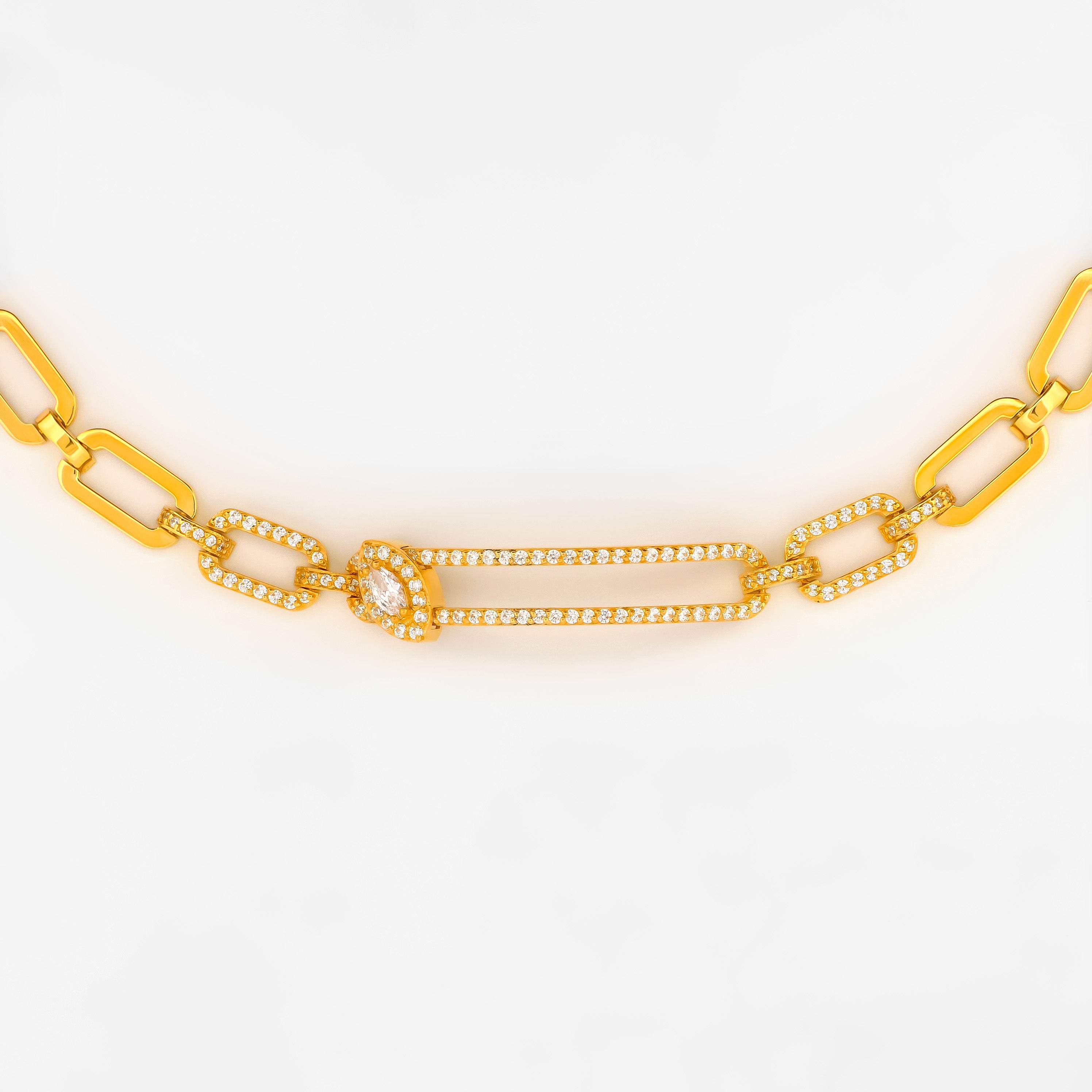 22K Gold Moving CZ Bracelet