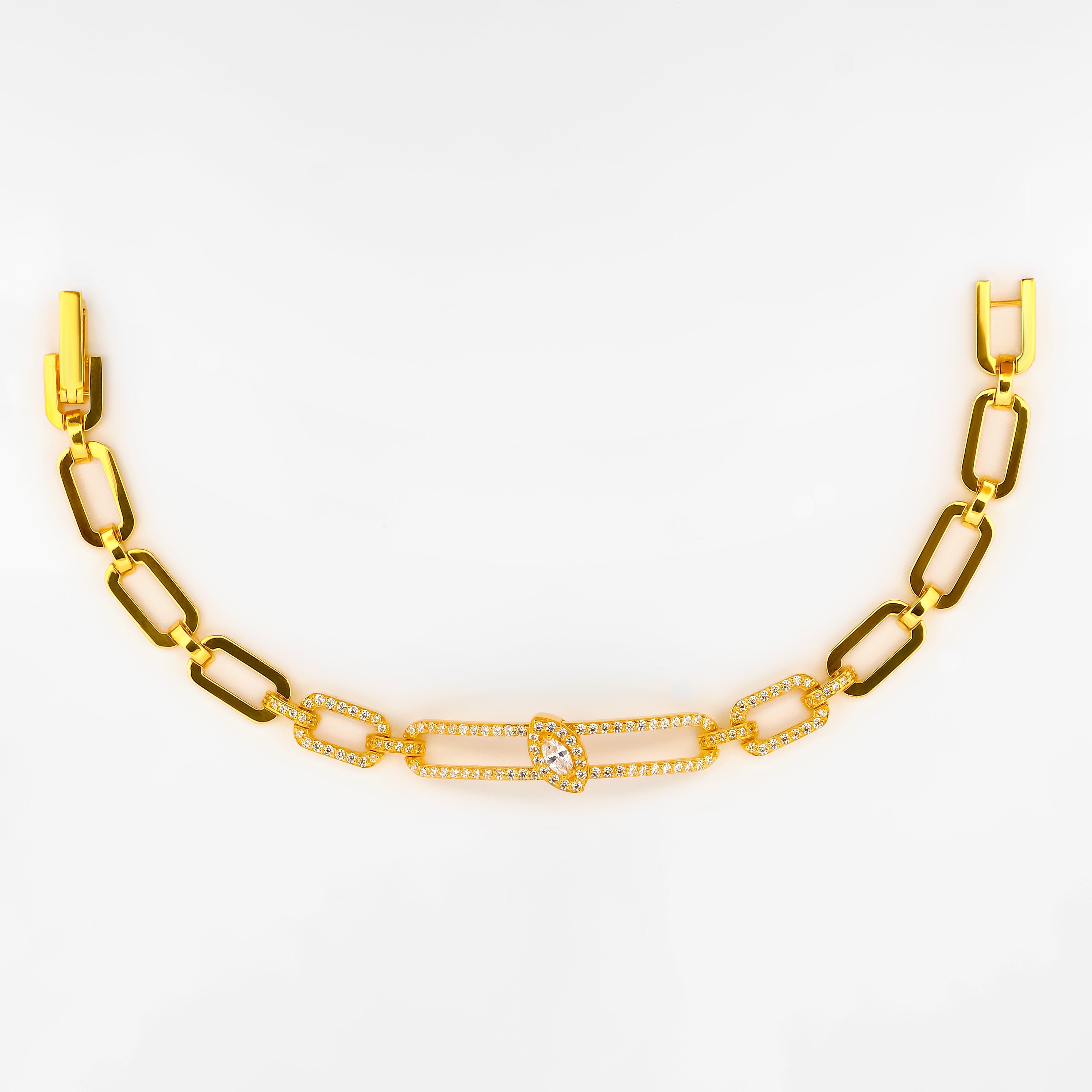 22K Gold Moving CZ Bracelet