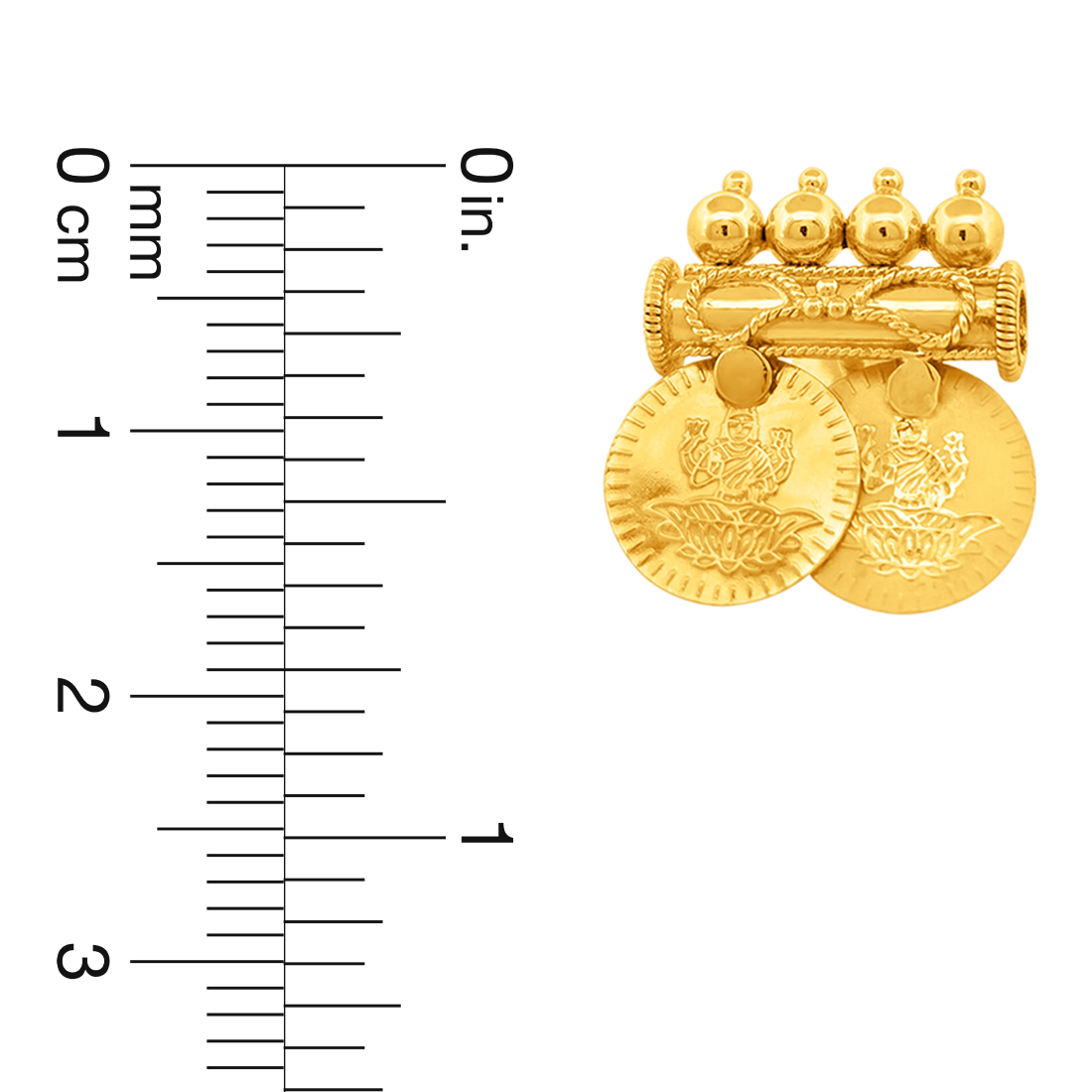 22K Gold Prosperity Lakshmi Coin Earrings