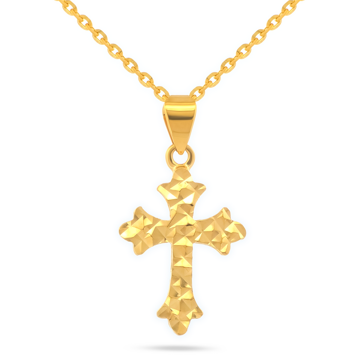 22K Gold Double Side Cross Pendant