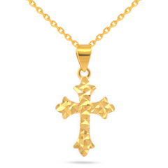 22K Gold Double Side Cross Pendant