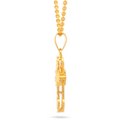 22K Gold Double Side Cross Pendant