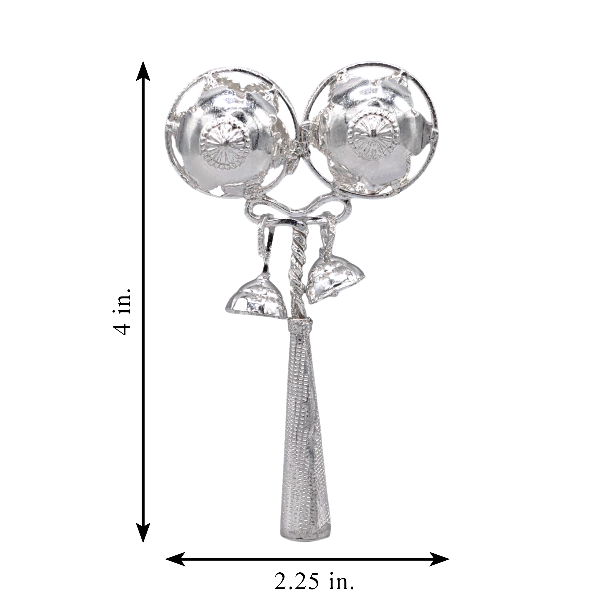 Silver Baby Dual Rattle