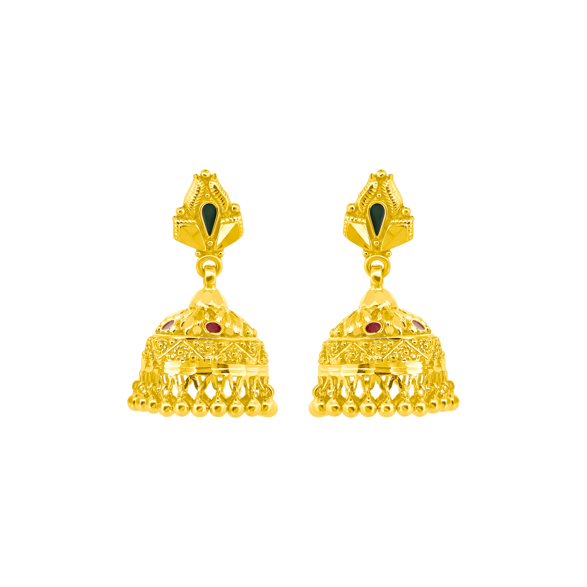 22K Gold Traditional Jhumka Earrings