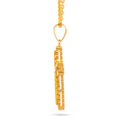 22K Gold Radiant Cross Pendant