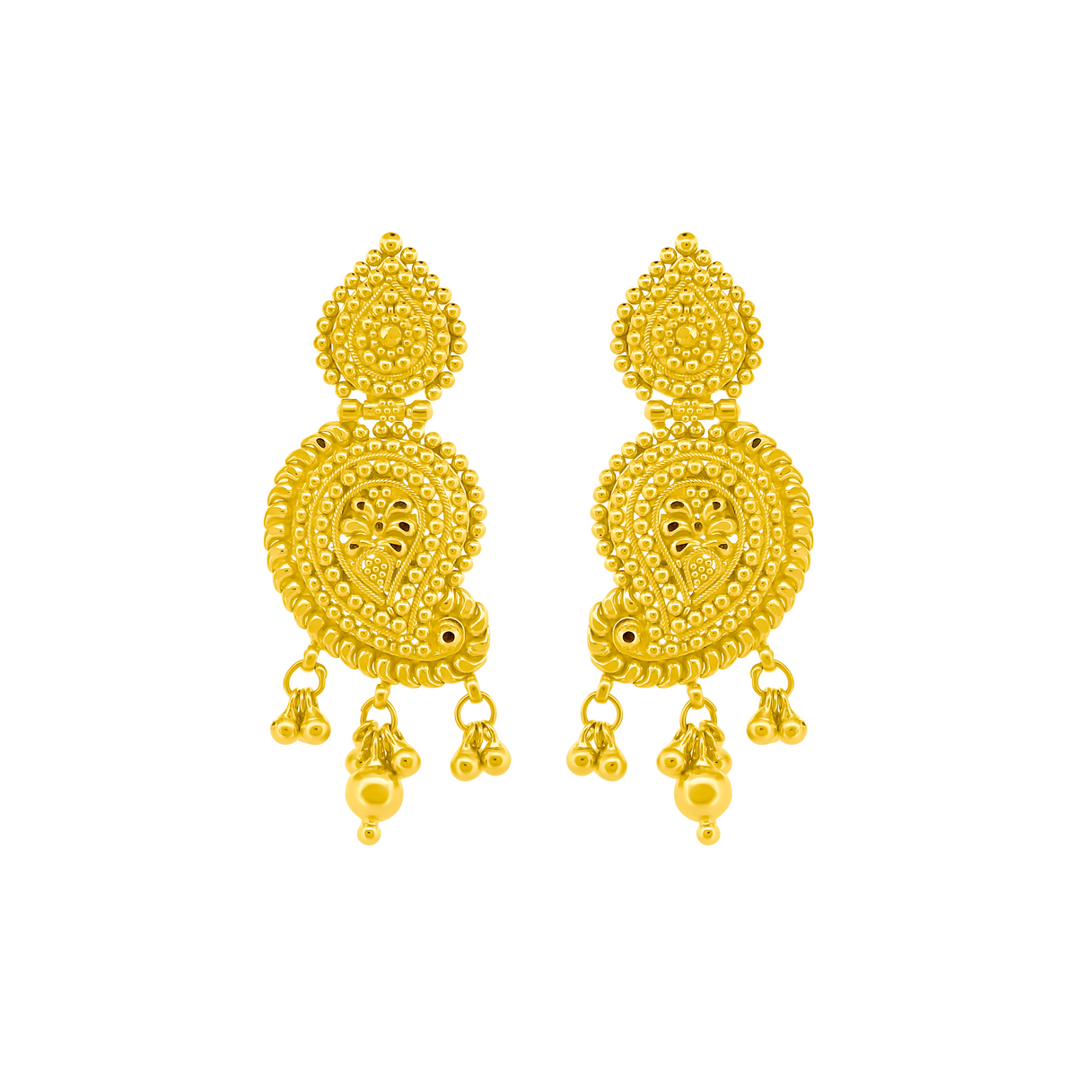 22K Gold Heritage Dangle Earrings