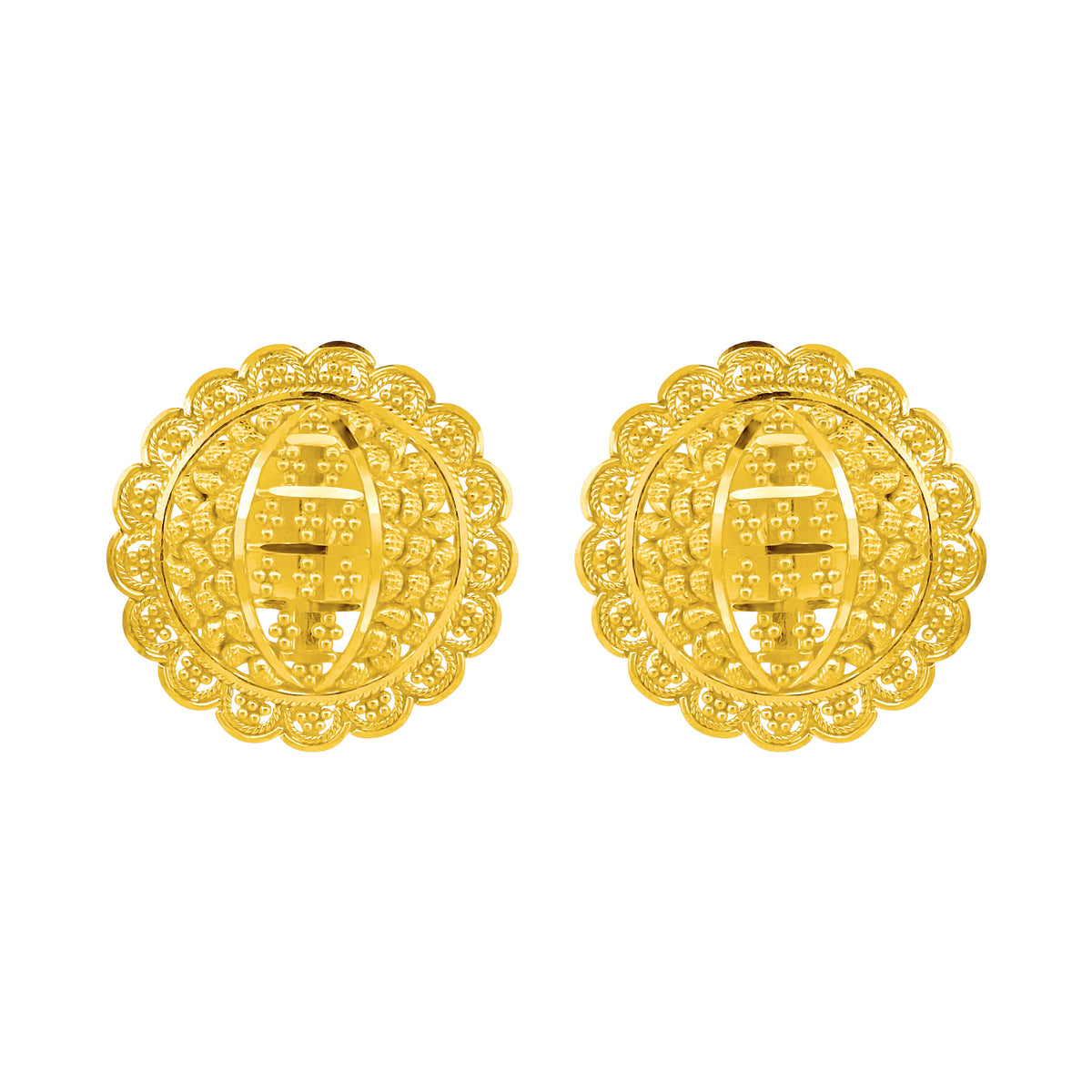 22K Gold Floral Earrings
