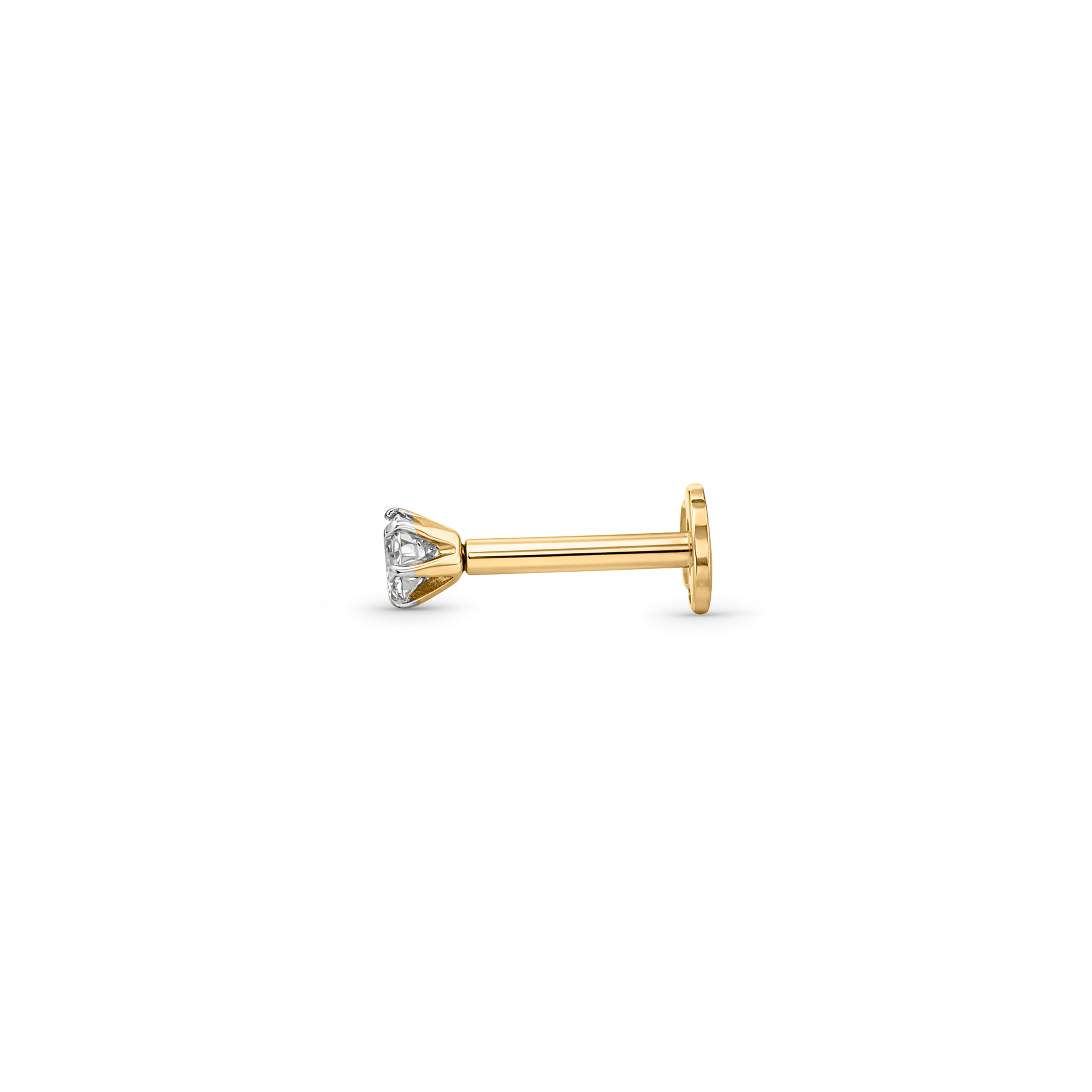 18K Gold Diamond Nose Pin