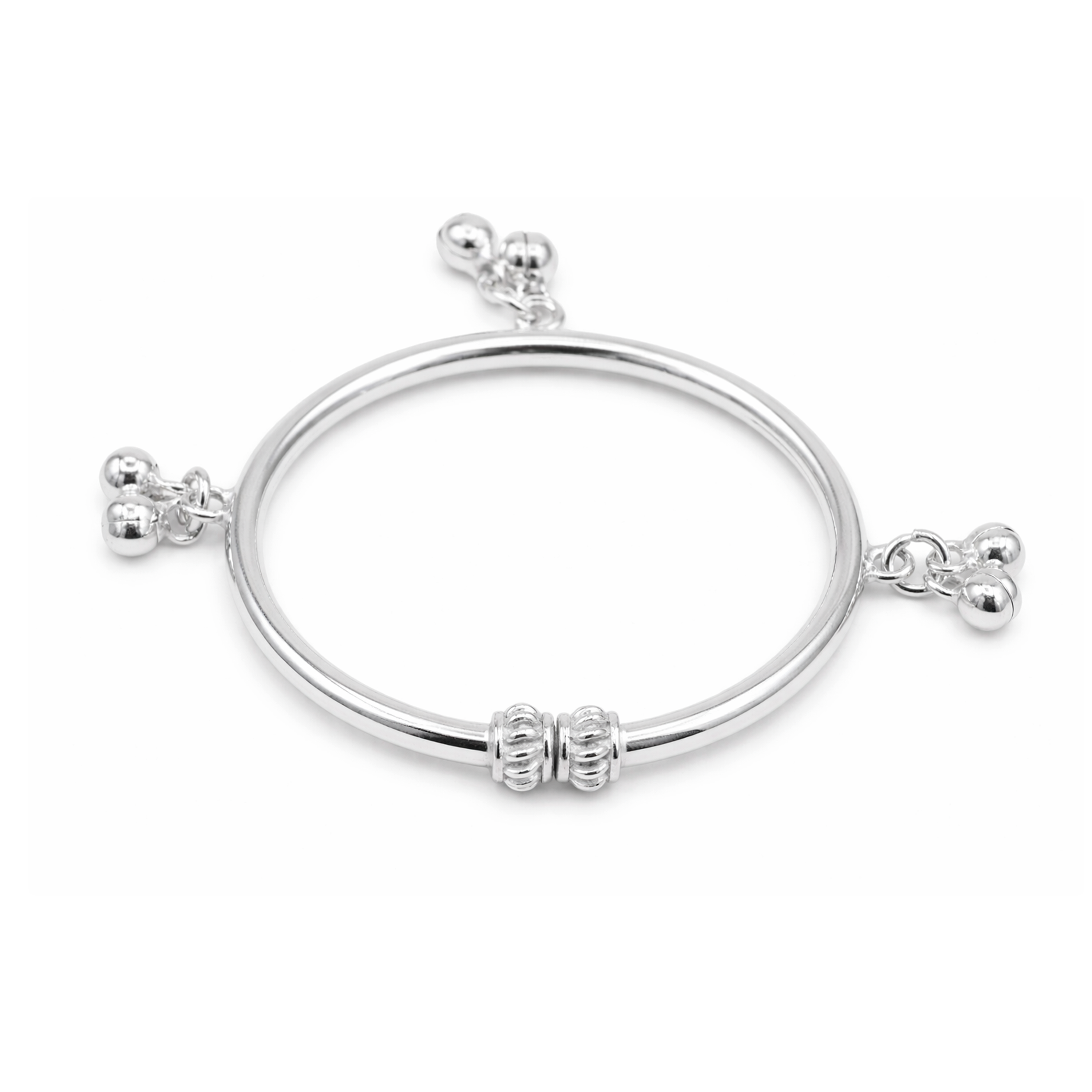 Silver Gungroo Baby Kadas - Set of 2