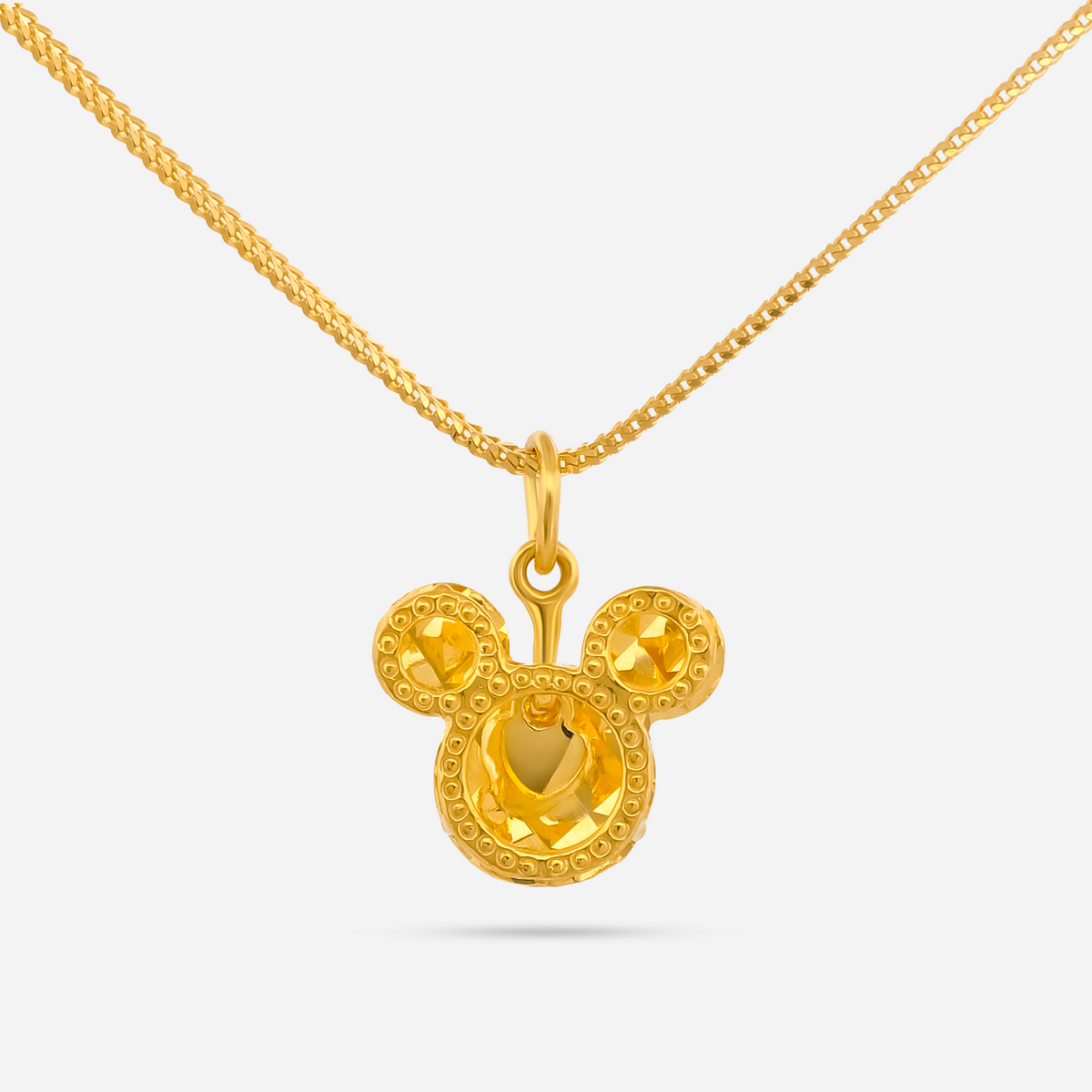 22K Gold 3D Mickey Pendant