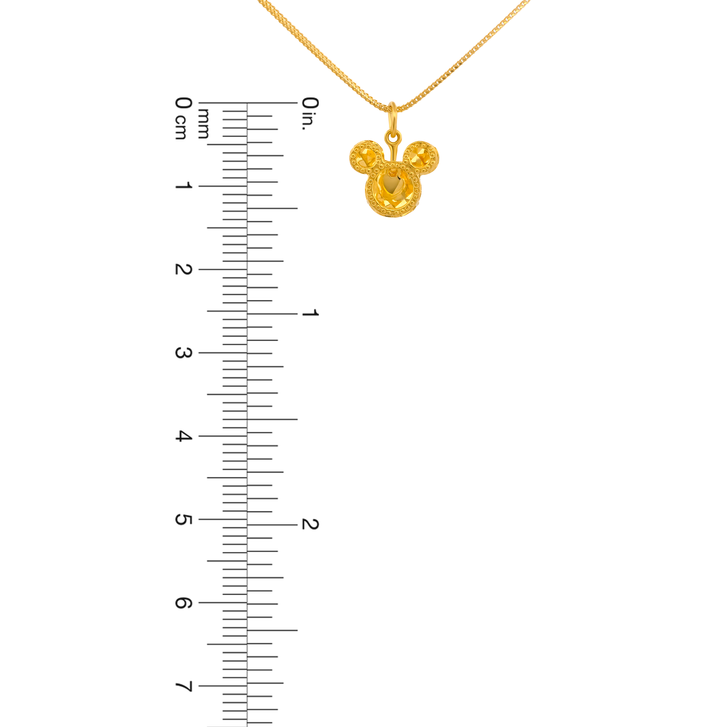 22K Gold 3D Mickey Pendant