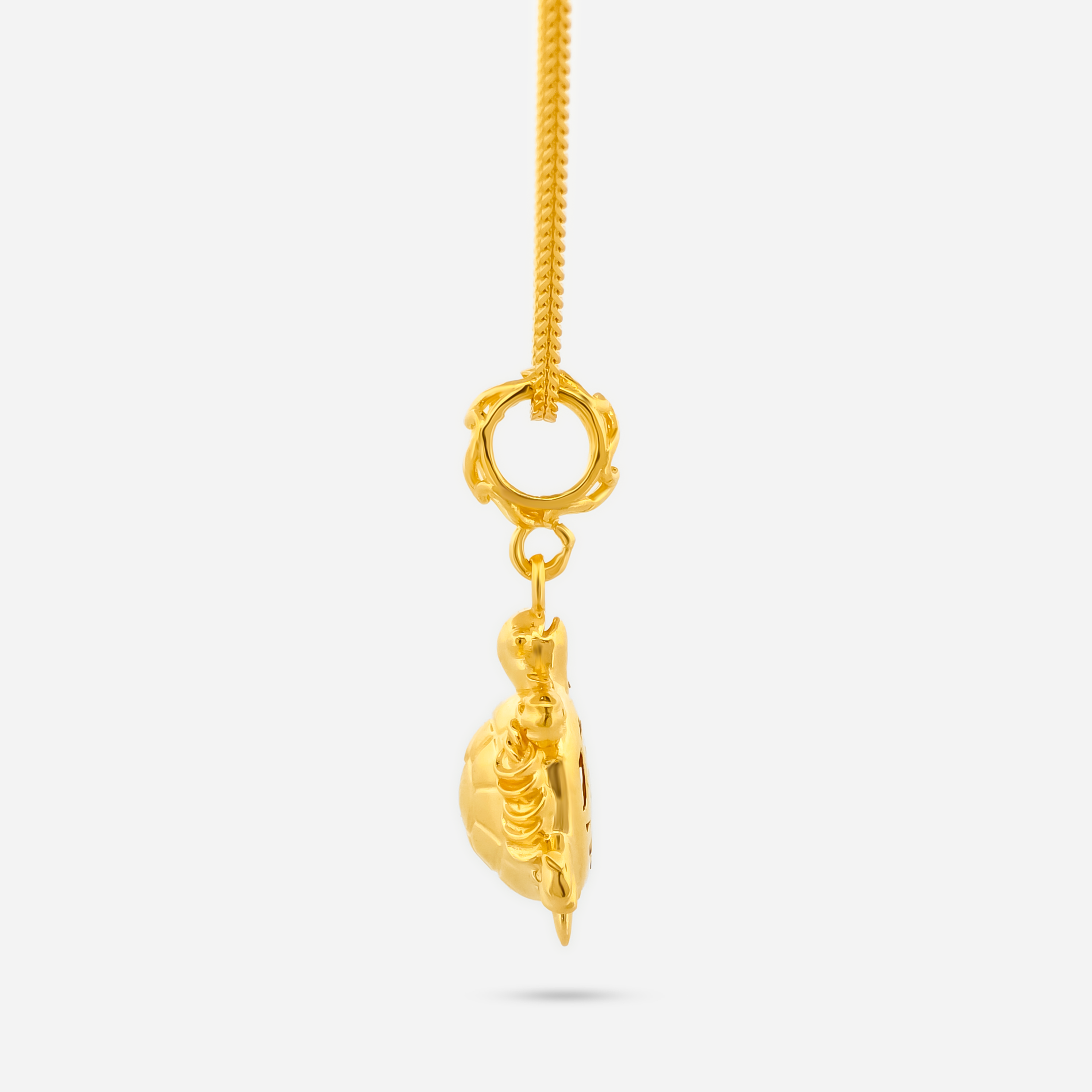 22K Gold Turtle Charm Pendant