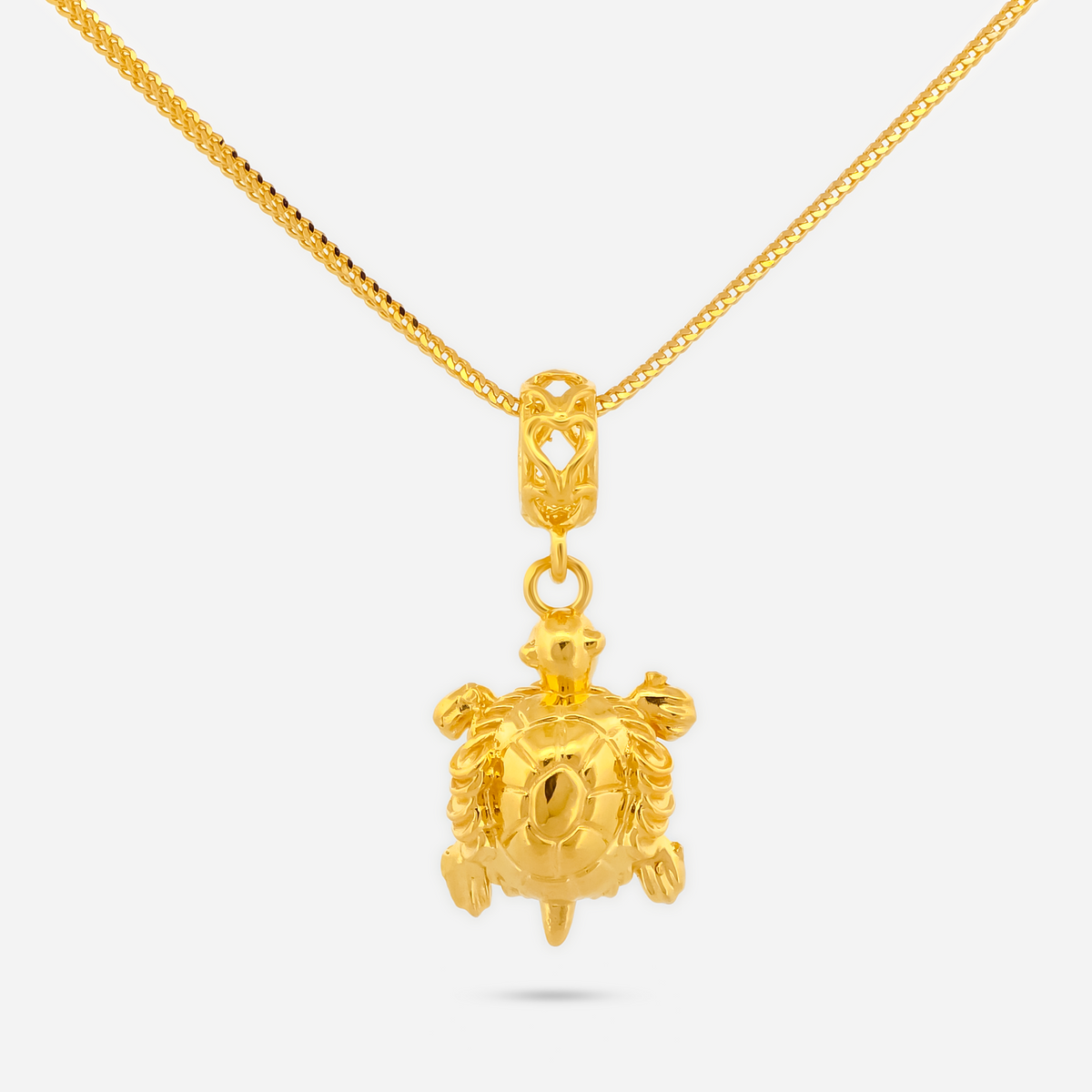 22K Gold Turtle Charm Pendant