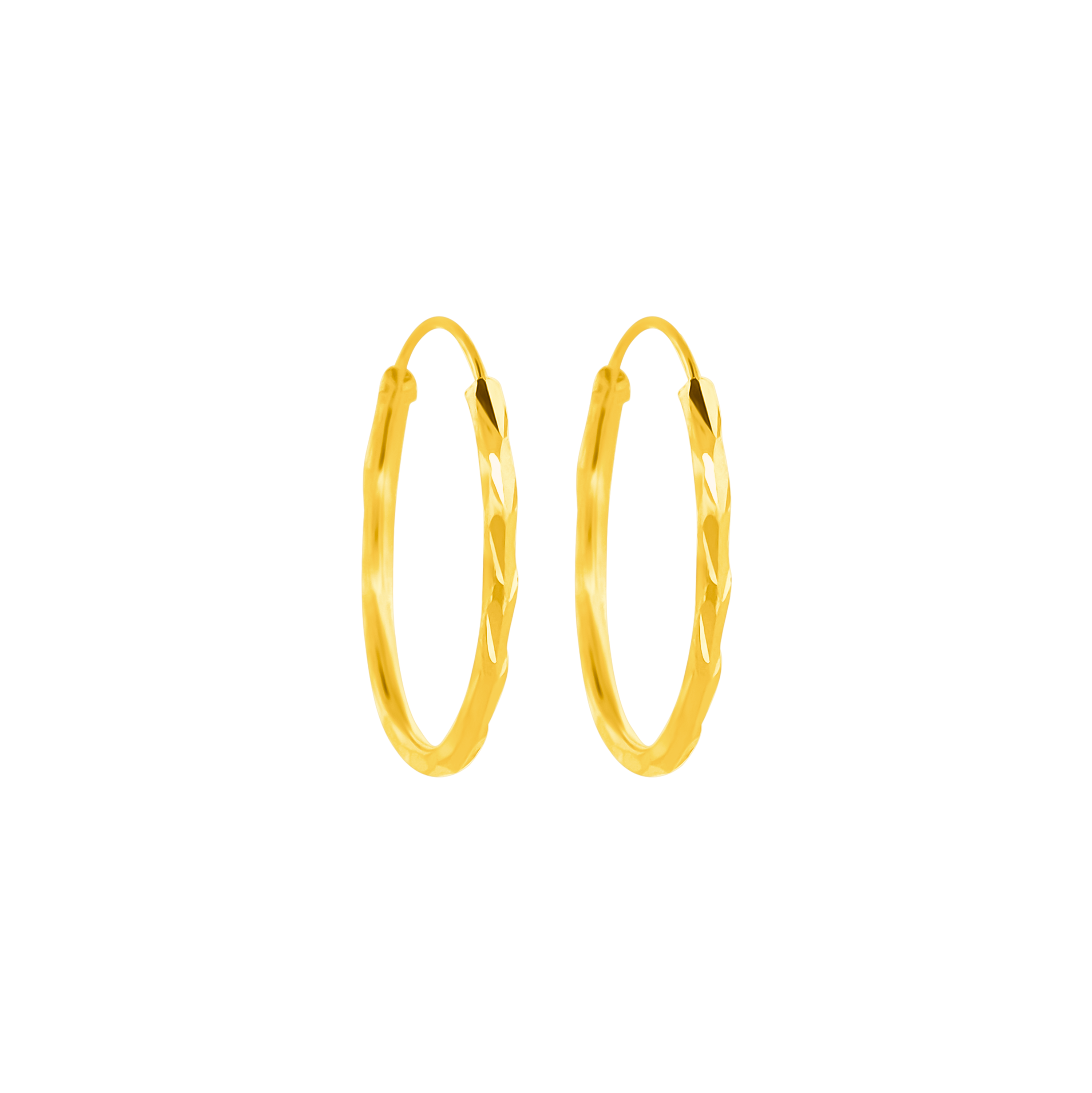 22K Gold Classic Hoop Earrings