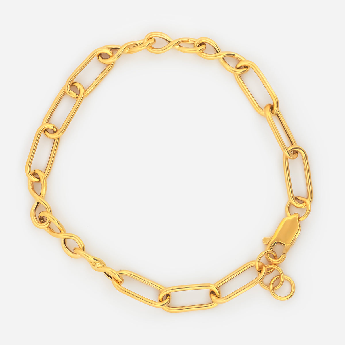 22k Gold Paperclip Link Bracelet