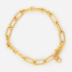 22k Gold Paperclip Link Bracelet