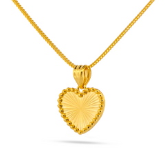22K Gold Rainbow Heart Pendant