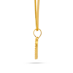 22K Gold Rainbow Heart Pendant