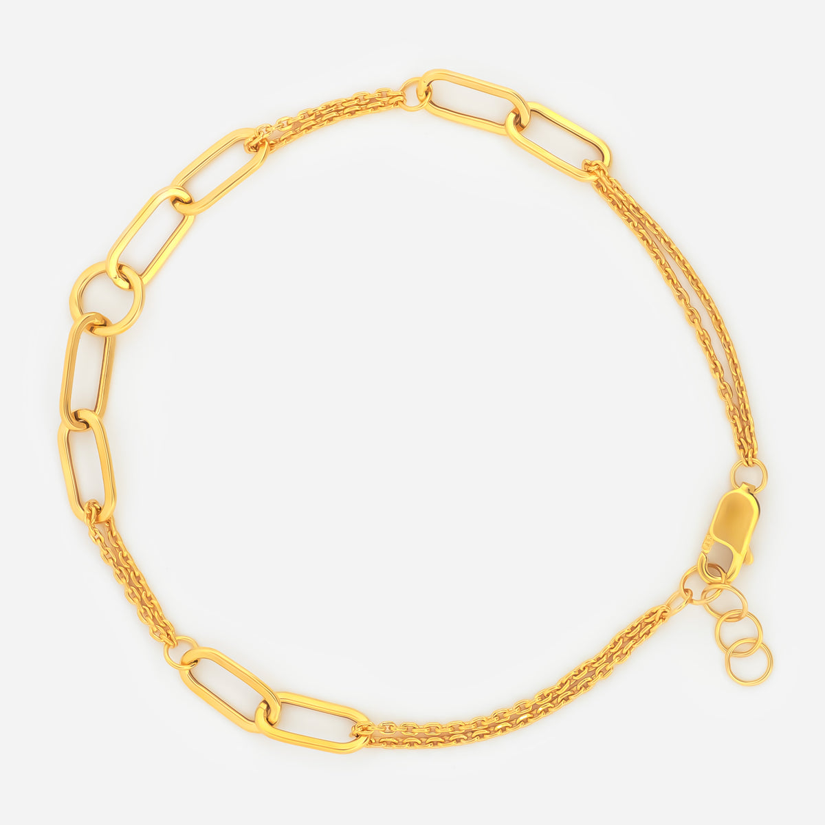 22k Gold Chain Paperclip Bracelet
