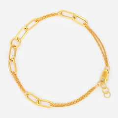 22k Gold Chain Paperclip Bracelet