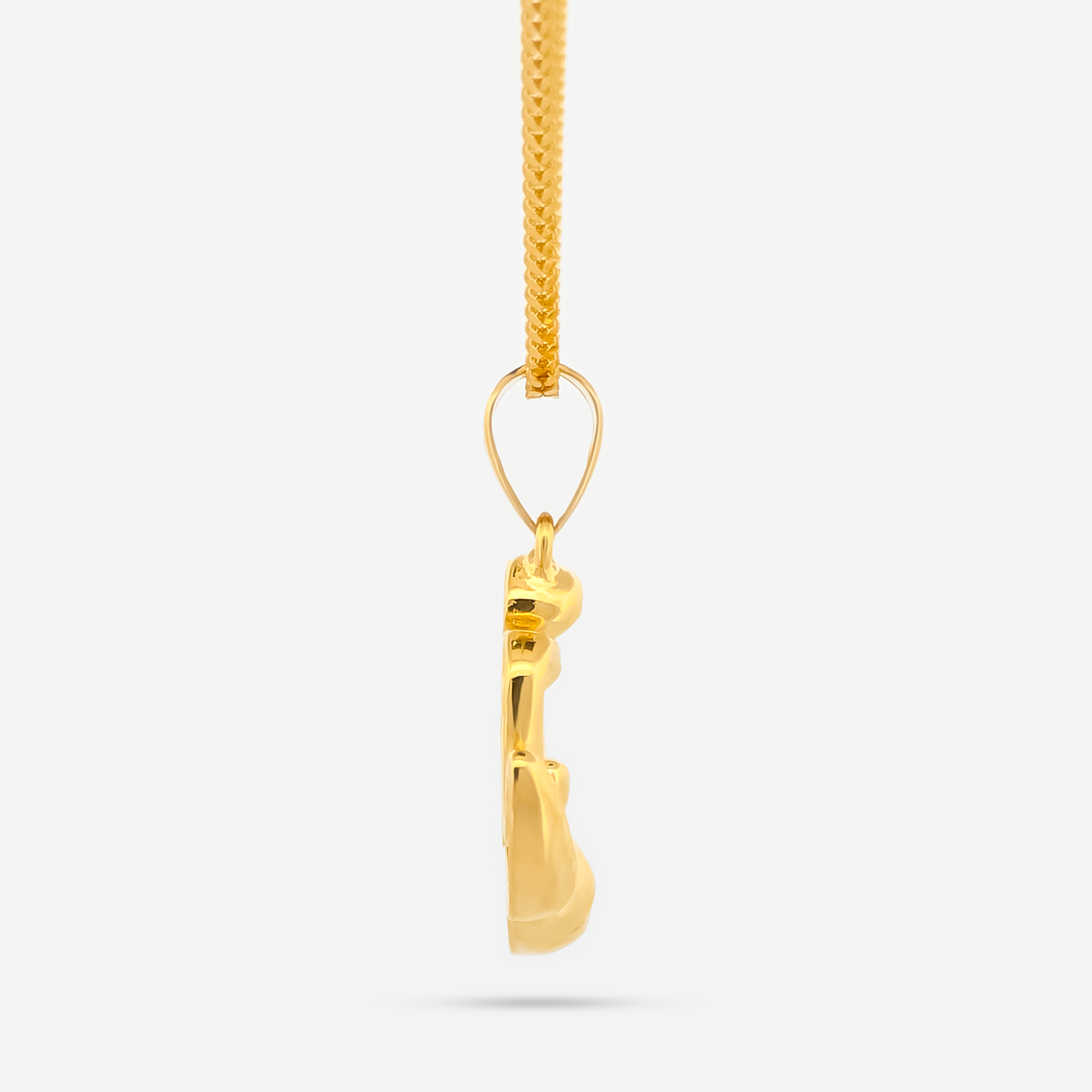 22K Gold Swan Heart Pendant