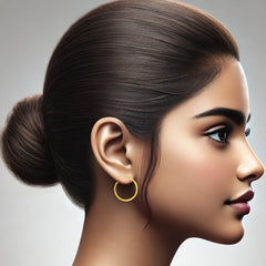22K Gold Sleek Hoop Earrings