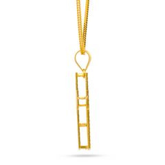 22K Gold 3D Rainbow Cross Pendant