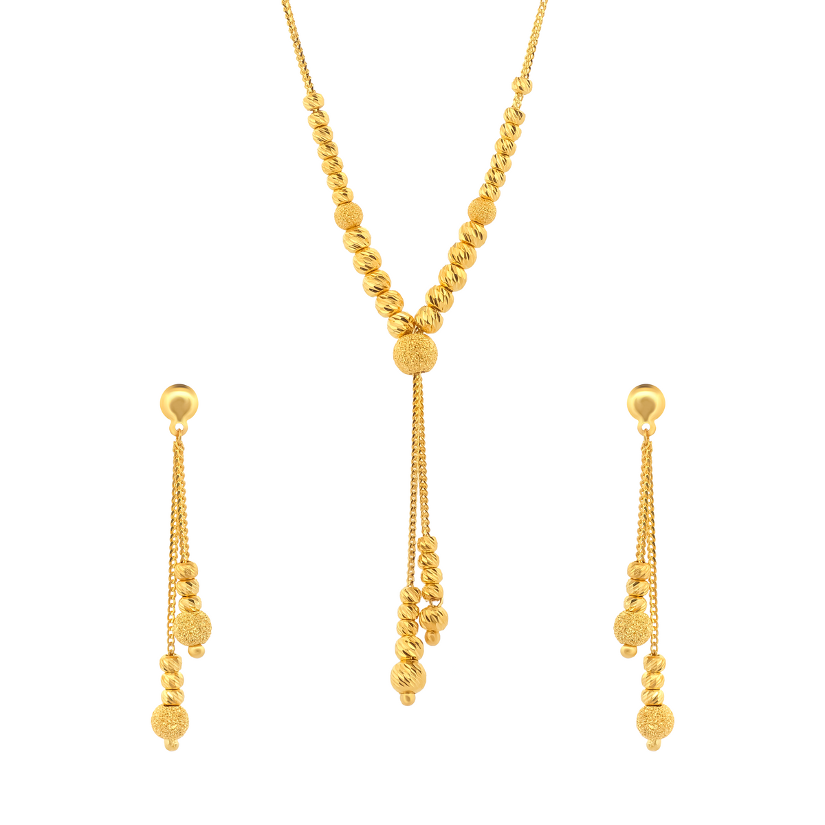 22K Gold Necklace & Earrings Set