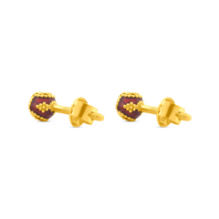 22K Gold Regal Meenakari Stud Earrings