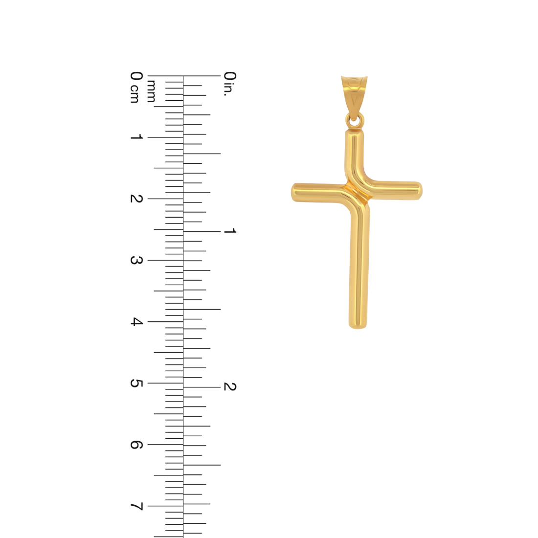22K Gold Modern Cross Pendant