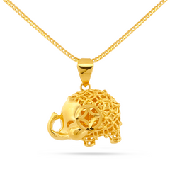 22K Gold Lucky Charm Elephant Pendant